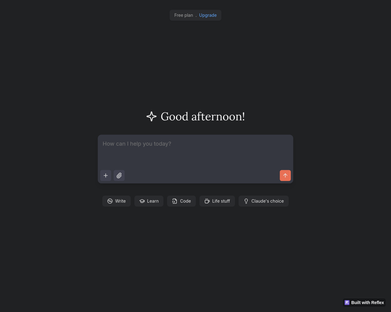 Screenshot of Claude Clone